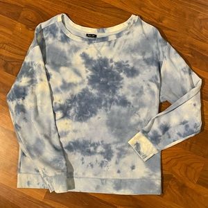 Splendid Waffle Knit Long Sleeve Shirt. Blue and White Tye Dye. Size XL …